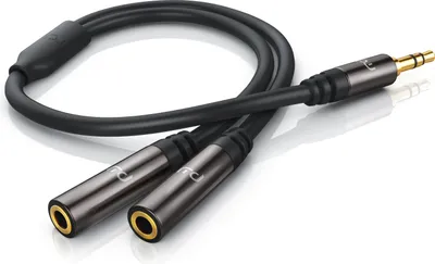 Immagine prodotto di Adattatore audio Primewire da jack 3,5 mm a 2x jack 3,5 mm, 15 cm, audio stereo AUX a 2x jack a Y