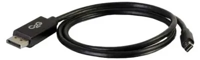 Productafbeelding van C2G 2 meter adapterkabel: Mini-DisplayPort naar DisplayPort, mannelijk/mannelijk - Zwart - DisplayPort-kabel - Mini DisplayPort (mannelijk) naar DisplayPort (mannelijk) - 2 meter - Zwart