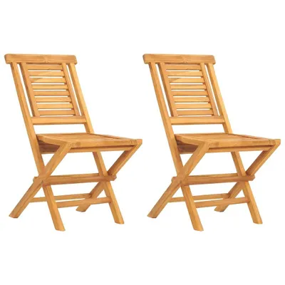 Produktbild von Gartenstühle 2 Stk. Klappbar 47x63x90 cm Massivholz Teak