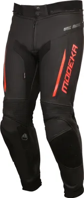 Immagine prodotto di Pantaloni in pelle da moto Modeka Valyant, nero/rosso, 52