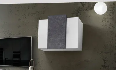 Image de Andras - Meuble Suspendu, 90x66h cm Blanc Brillant, 3 Étagères Italy