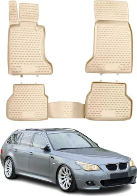 Obrázek produktu pro 2003-2010 BMW řady 5 E60 E61 Podlahové rohože TPE béžové 4 ks