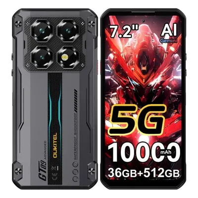 Image de Robust Smartphone OUKITEL WP60 Telephone Portable Incassable 5G 36Go(12+24) + 512Go 10000mAh Android 15,7.2" HD+,120Hz 108MP+32MP