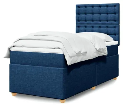 Produktbild von Boxspringbett mit Taschenfederkernmatratze, Blau, 200x100x140,5/150,5 cm