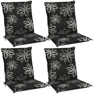 Produktbild von Beautissu Flores Niedriglehner 4er 100x50 cm schwarz mit Blumen
