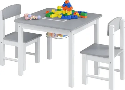 Obrázok produktu pre WOLTU Detský stôl s 2 stoličkami, do detskej izby, bielo-sivý