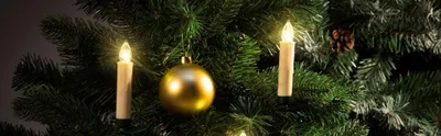 Image de Bougies LED pour sapin de Noël, lot de 30, télécommande, blanc chaud