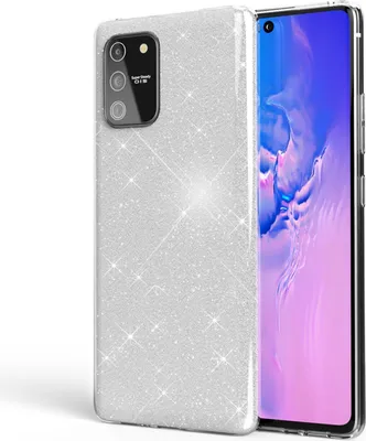 Obrázek produktu pro NALIA Glitter pouzdro na mobilní telefon pro Samsung Galaxy S10 Lite, Bling Silicone Cover Case Silver