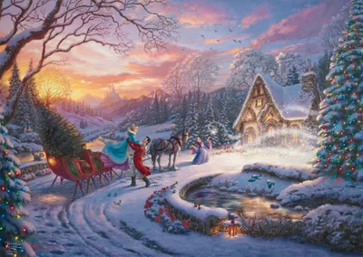 Produktbild von Thomas Kinkade Studios Cinderella Bringing Home The Tree 1000 Teile