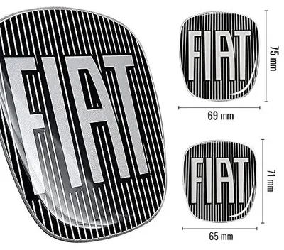 Image de Fiat 3D autocollant pièce de rechange logo noir pour Bravo 2 pièces, avant et arrière