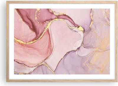 Produktbild von Gerahmtes Poster - Rahmen in heller Eiche - Abstraktion Marmor Rosa - 70x50 cm - Wand Bild - Wanddeko - Wandbilder - Kunstposter - Wandposter - Bilderrahmen - Bilder - Kunstdruck - P2NAA70x50-4528