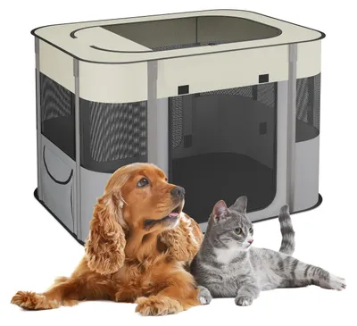 Image de Omgoods - Cage de transport pliable pour chiens, dimensions : 55 x 82 x 60 cm