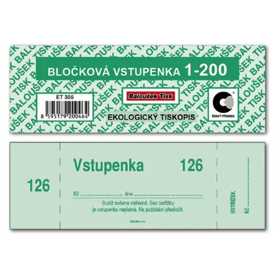 Produktbild von ET305 - Blockkarten 1-200 Nummern