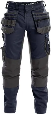 Produktbild von DASSY® FLUX Arbeitshose mit Stretch, Holstertaschen und Kniepolstertaschen NACHTBLAU/ANTHRAZITGRAU Gr.53 Länge: MINUS