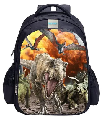Immagine prodotto di Zaino per bambini, design dinosauro, 42x32x17 cm, nylon, idrorepellente