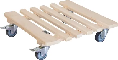 Produktbild von WAGNER Pflanzenroller PIANO 38 x 38 x 10 cm, für innen, Buchenholz, natur, Bremsen, Tragkraft 200 kg, EU Ware - 20032901