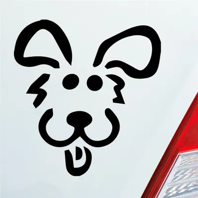 Produktbild von Auto Aufkleber Hund Dog Animal Tier Süß Comic 10x9 cm Schwarz Matt Sticker Heckscheibenaufkleber