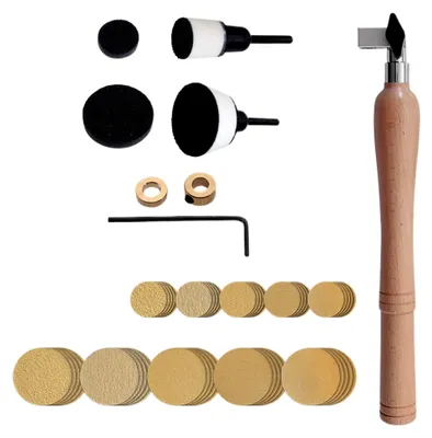 Produktbild von Handschleifer - Handpolierer für Holzverarbeitung - Schleifwerkzeug mit 2 Lagerköpfen