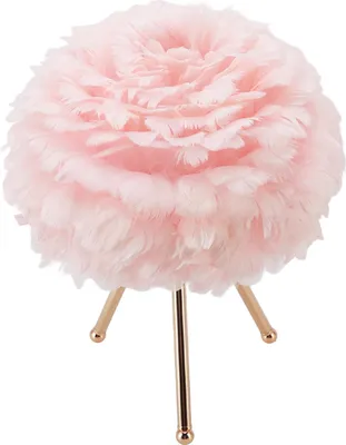 Image de Lampe de table à plumes Luminosité réglable par couleur Contrôle tactile rechargeable Décoration Lumière de nuit rose