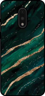 Produktbild von Smartphonica Phone Case Fit für OnePlus 7 mit Marmor-Druck - TPU zurück Abdeckung Fall Marmor-Design - Grün Gold