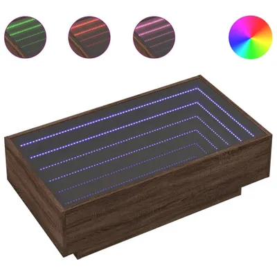 Produktbild von vidaXL LED-Couchtisch Braun Eichen-Optik 90x50x30 cm Holzwerkstoff