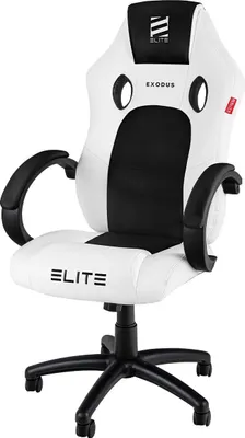 Produktbild von Elite Gaming Stuhl EXODUS MG100 | Ergonomischer Bürostuhl - Bis 150 Kg - Hohe Rückenlehne - Armpolster - 360° (Weiß/Schwarz)