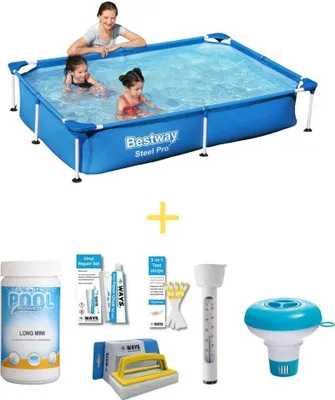 Obrázek produktu pro Bazén Bestway - Steel Pro - 221 x 150 x 43 cm - včetně balíčku na údržbu WAYS
