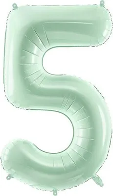 Produktbild von Folienballon Zahl „5“, 72cm, grün