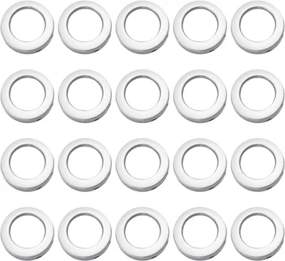 Imagen del producto de Anillos para cortinas de plástico, 20 unidades, 7 x 4,2 cm, color plateado, para colgar cortinas