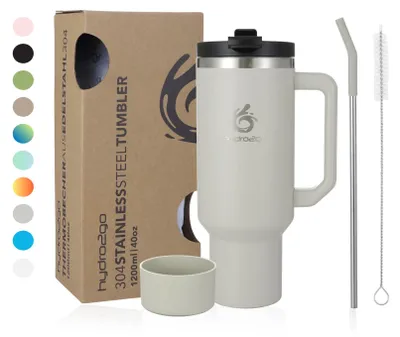 Isolierbecher 1200 ml mit Henkel, Strohhalm, auslaufsicher