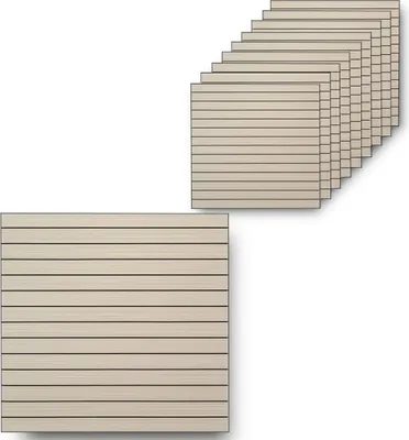 Produktbild von Selbstklebende Wandpaneele 3D Holzoptik – Fliesenaufkleber PVC – Wandverkleidung ohne Bohren – zuschneidbar – Hellgrau 60 x 60 cm – für glatte Innenflächen