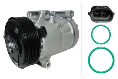 Produktbild von Klimakompressor 12 V Ø 119 mm HELLA Thermo-Expertise für u.a. RENAULT MEGANE