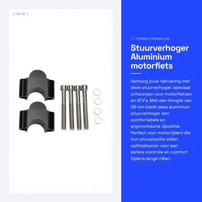 Produktbild von Lenkererhöhung – Aluminium-Lenkererhöhung für Motorräder – 28 mm Höhenverstellung – Geeignet für Motorräder – Schwarz – Hochwertige Verarbeitung...