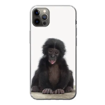 Produktbild von MuchoWow® Handyhülle Schutzhülle Hülle für iPhone 13 Pro Max Kind - Affe - Schimpanse - Babytiere - Jungen - Mädchen Silikon Softcase Handy Hülle - Mobiltelefon