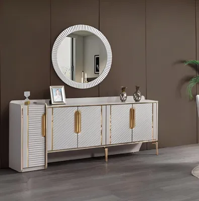 Immagine prodotto di Credenza specchio bianco legno cassetto mobile stile credenza cassettiera