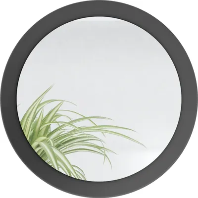 Produktbild von Vladon Spiegel Globe 50 cm,  Germany, dekorativer runder Wandspiegel für Flur und Wohnzimmer mit MDF-Rahmen in Schwarz matt