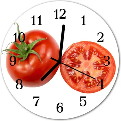 Produktbild von Glasuhr Wanduhr Küchenuhr Echt-Glas 30fi cm Tomaten rot