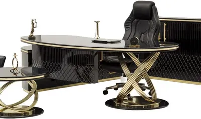 Produktbild von Modern Schreibtisch Tische Büro Tisch Arbeitstisch Schwarz Arbeitszimmer