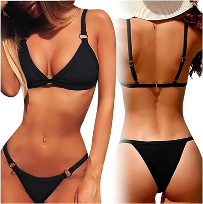 Immagine prodotto di Costume da bagno bikini costume da bagno due pezzi tanga sexy L