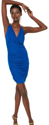 Produktbild von TRENDYOL Damen Figurbetontes Mini-kleid Kleid, Berliner Blau, 38 EU