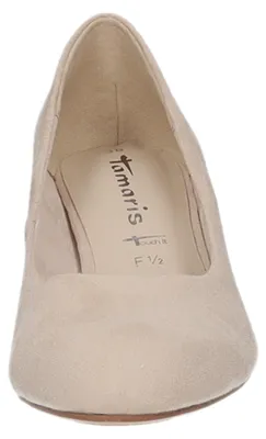 Produktbild von Tamaris Damen Pumps klassisch rund Blockabsatz samtige Haptik 1-22418-41, Größe:39 EU, Farbe:Beige