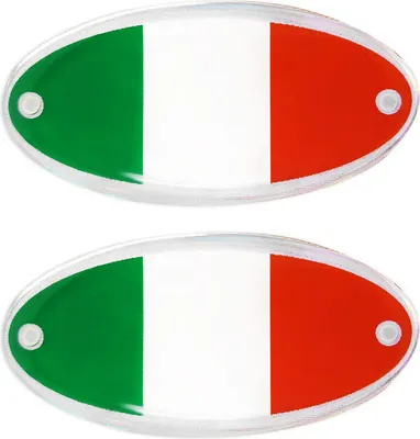 Produktbild von Sticker 3D Oval Flagge Italien HQ, 2er Pack