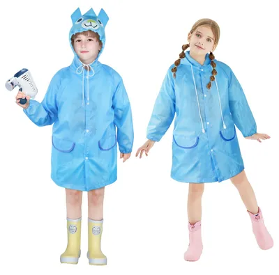 Image de Poncho de pluie pour enfants - Imperméable avec capuche - Épaisseur : 0,15 mm