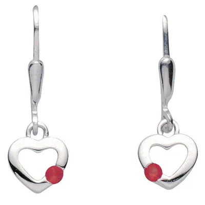 Produktbild von Miamar 02.KS134R Mädchen Ohrringe Herz Silber Zirkonia pink