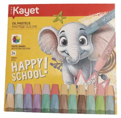 Produktbild von Kayet Ölpastellkreiden 24 Stück Pastelltöne Happy School