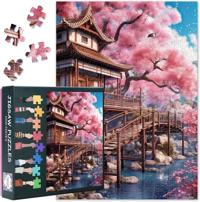 Produktbild von Puzzle 1000 Teile Kirschenblüte, 70 x 50 cm, für Erwachsene
