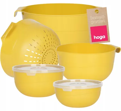 Produktbild von Hoga Küchenschüsseln Set mit Deckel und Sieb 7-teilig