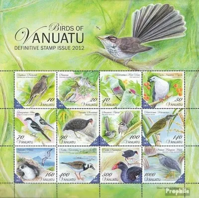 Produktbild von Briefmarken Vanuatu 2012 Mi 1464-1475 Zd-Bogen (kompl.Ausg.) postfrisch Einheimische Vögel