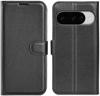 Immagine prodotto di Custodia per Google Pixel 10 / 10 Pro - Portafoglio Phonesta Litchi Skin - Nero