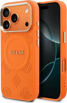 Image de Étui Guess Peony Hot Stamp Magsafe pour iPhone 17 Pro Max Orange